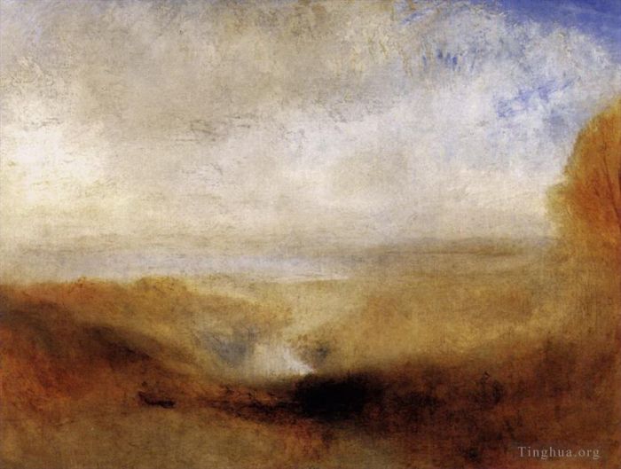 Joseph Mallord William Turner Ölgemälde - Landschaft mit einem Fluss und einer Bucht im Hintergrund Turner