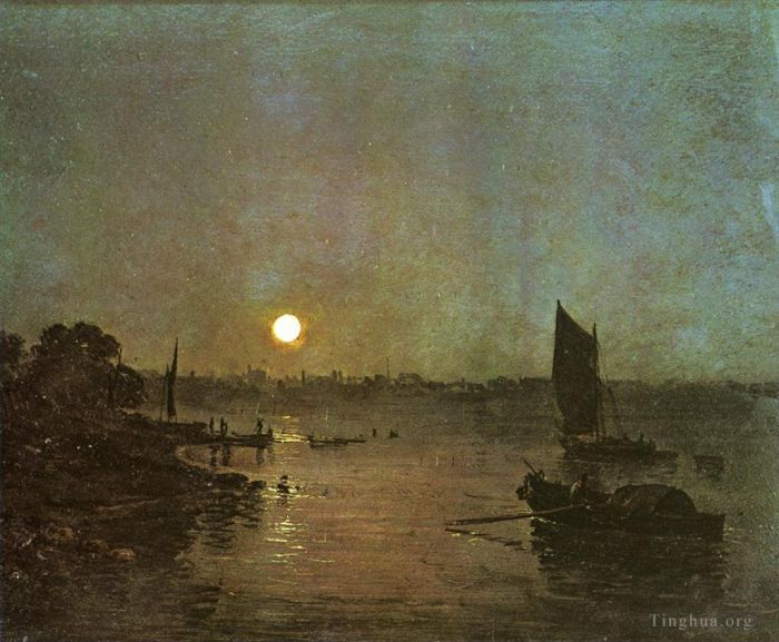 Joseph Mallord William Turner Ölgemälde - Moonlight A Stody in Millbank