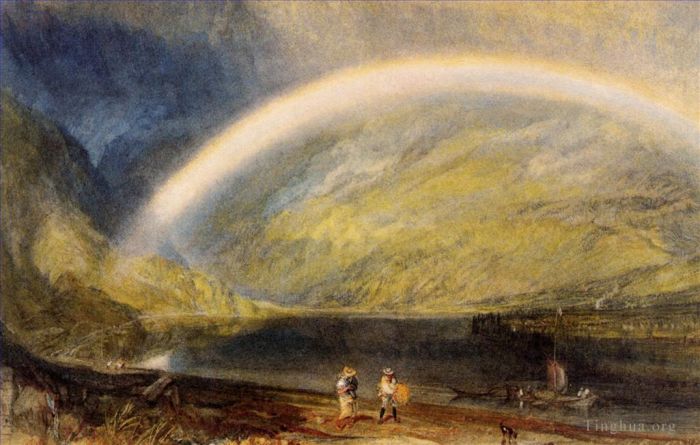 Joseph Mallord William Turner Ölgemälde - Regenbogen Ein Blick auf den Rhein vom Dunkholder Vineyard in Osterspey