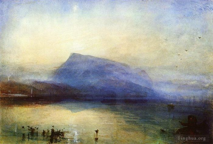 Joseph Mallord William Turner Ölgemälde - Der blaue Rigi-Vierwaldstättersee Sonnenaufgang