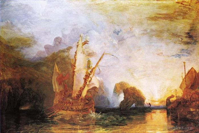 Joseph Mallord William Turner Ölgemälde - Odysseus verspottet Polyphem Homers Odyssee