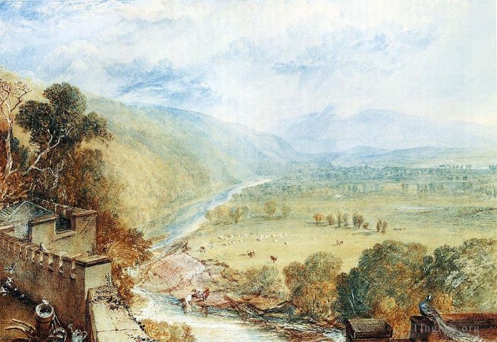 Joseph Mallord William Turner Andere Malerei - Ingleborough von der Terrasse von Hornby Castle
