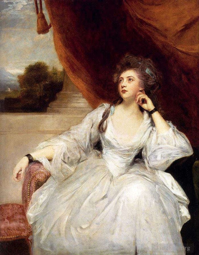 Sir Joshua Reynolds Ölgemälde - Porträt von Frau Stanhope