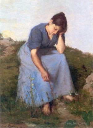 Jules Adolphe Aime Louis Breton Werk - Junge Frau auf einem Feld