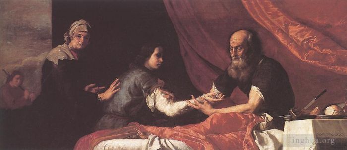 Giuseppe Ribera Ölgemälde - Jakob erhält Isaaks Segen