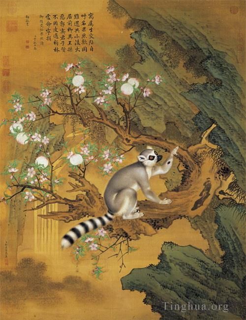 Giuseppe Castiglione Chinesische Kunst - Tier und Pfirsich