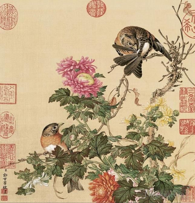 Giuseppe Castiglione Chinesische Kunst - Vögel