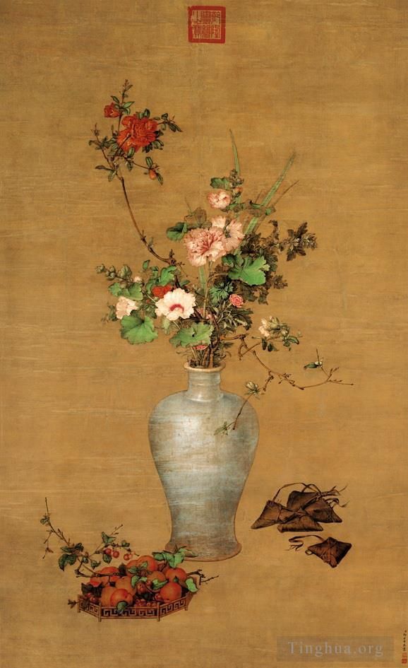 Giuseppe Castiglione Chinesische Kunst - Blumen am Mittag