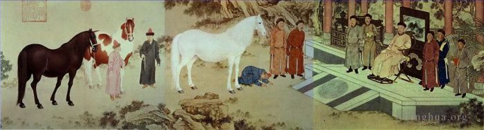 Giuseppe Castiglione Chinesische Kunst - Hommage an Pferde
