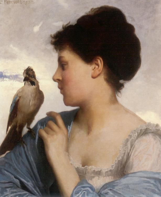Leon-Jean-Bazille Perrault Ölgemälde - Der Vogelbeschwörer 1873