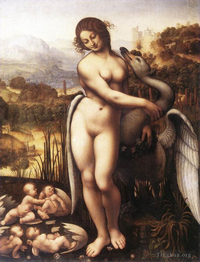 Leonardo da Vinci Ölgemälde - Leda und der Schwan 1505