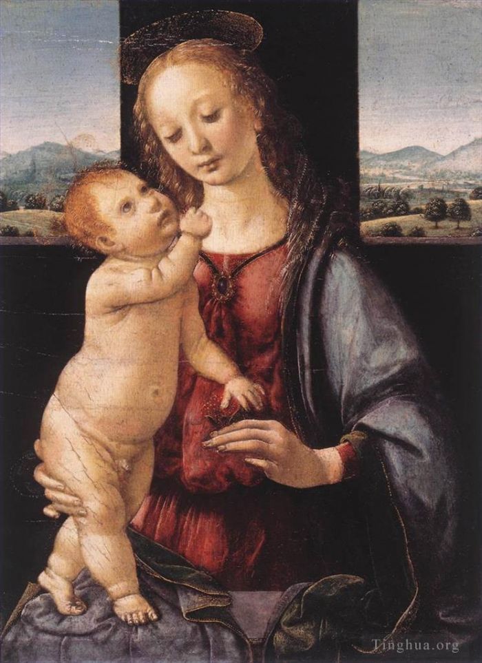 Leonardo da Vinci Ölgemälde - Madonna mit Kind und Granatapfel