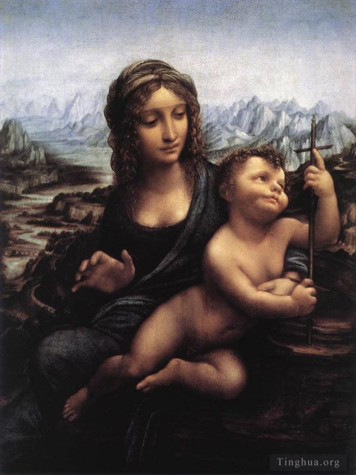 Leonardo da Vinci Ölgemälde - Madonna mit dem Garnwickler nach 1510