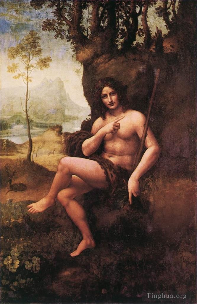 Leonardo da Vinci Ölgemälde - Der heilige Johannes in der Wildnis Bacchus