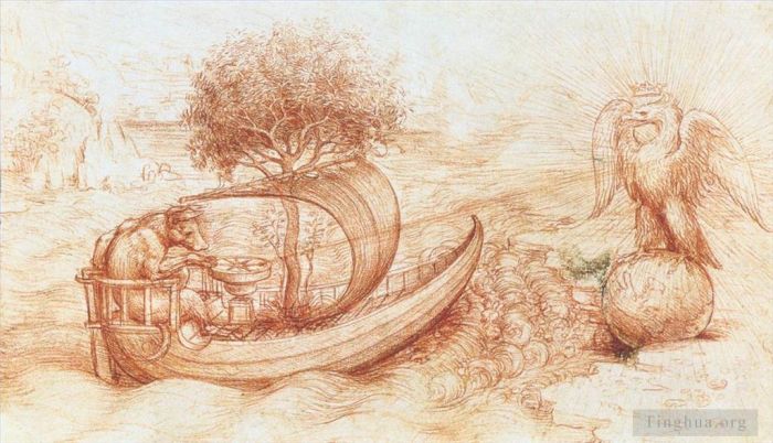Leonardo da Vinci Andere Malerei - Allegorie mit Wolf und Adler