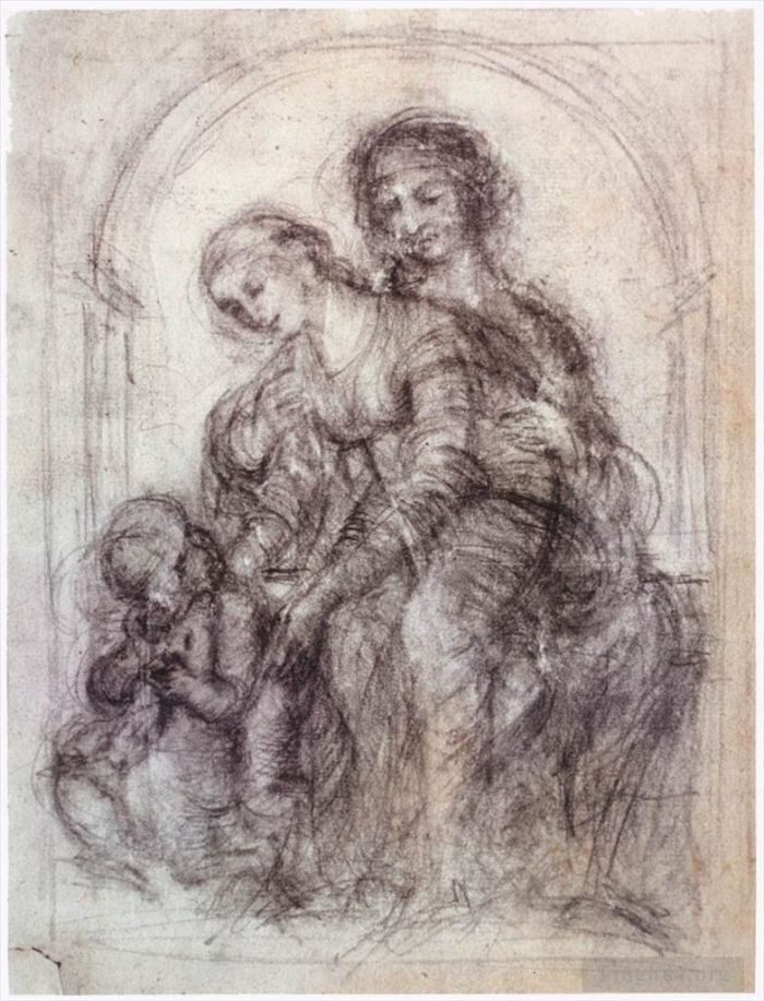 Leonardo da Vinci Andere Malerei - Entwurf für St. Anne