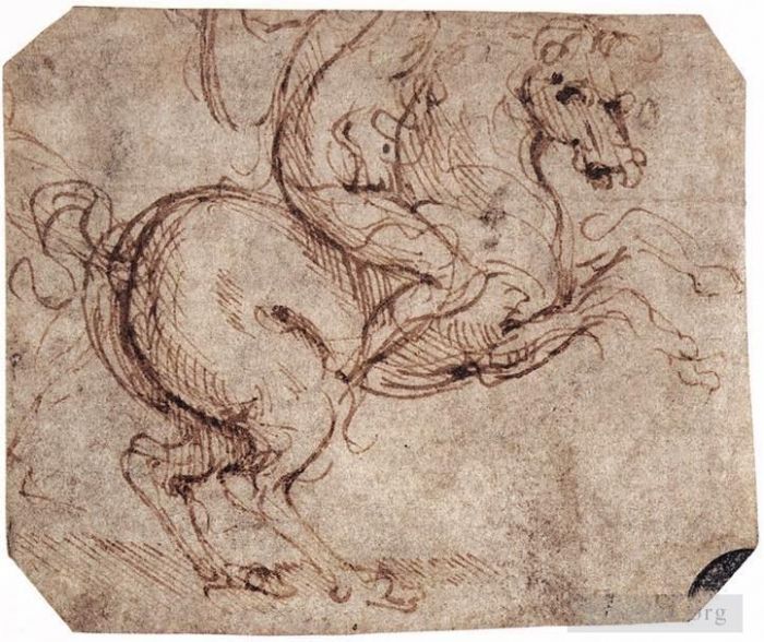 Leonardo da Vinci Andere Malerei - Studie eines Reiters