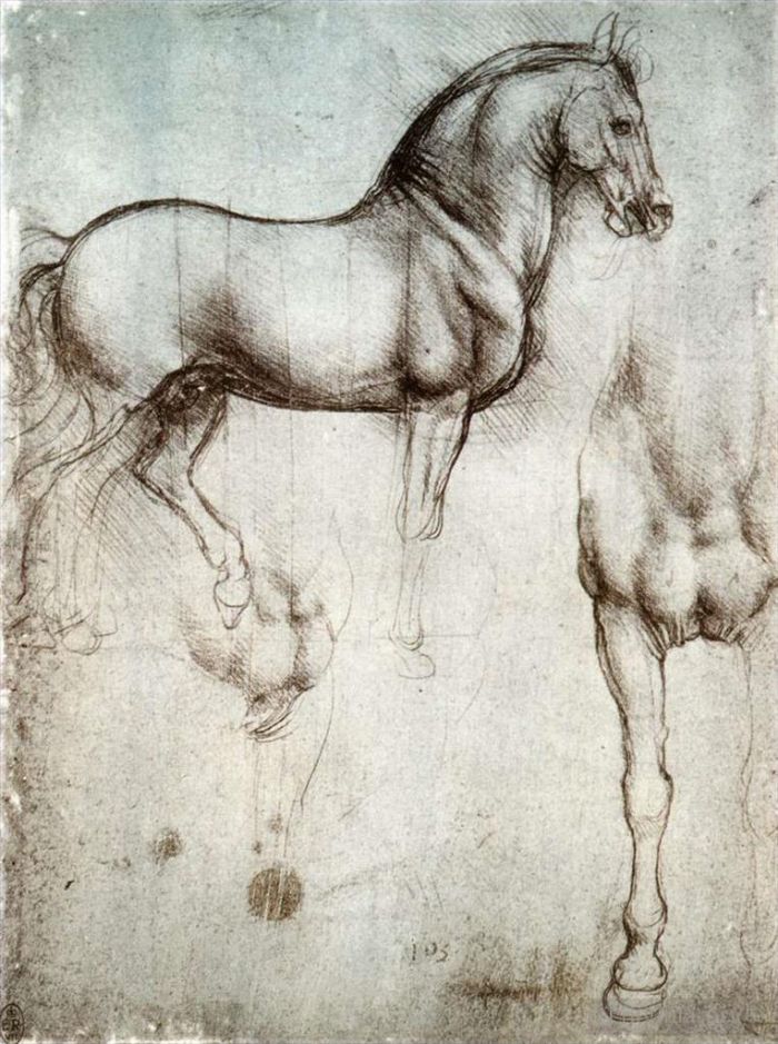 Leonardo da Vinci Andere Malerei - Studium der Pferde