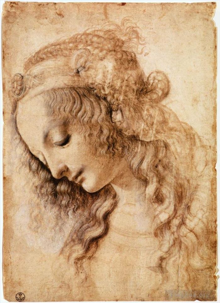 Leonardo da Vinci Andere Malerei - Frauenkopf