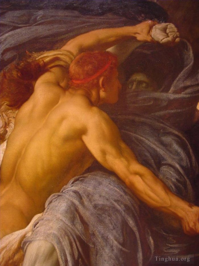 Frederic Leighton Ölgemälde - Herkules ringt mit dem Tod um den Körper von Alkestis, Detail5