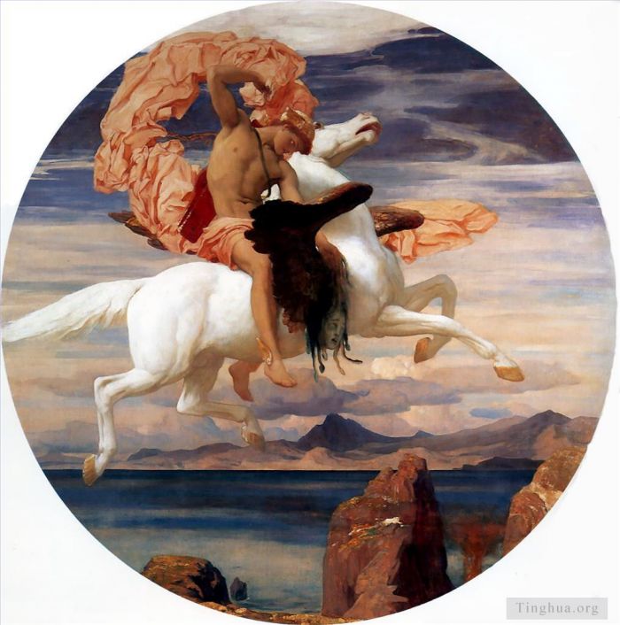 Frederic Leighton Ölgemälde - Perseus auf Pegasus eilt Andromeda zu Hilfe, 1895