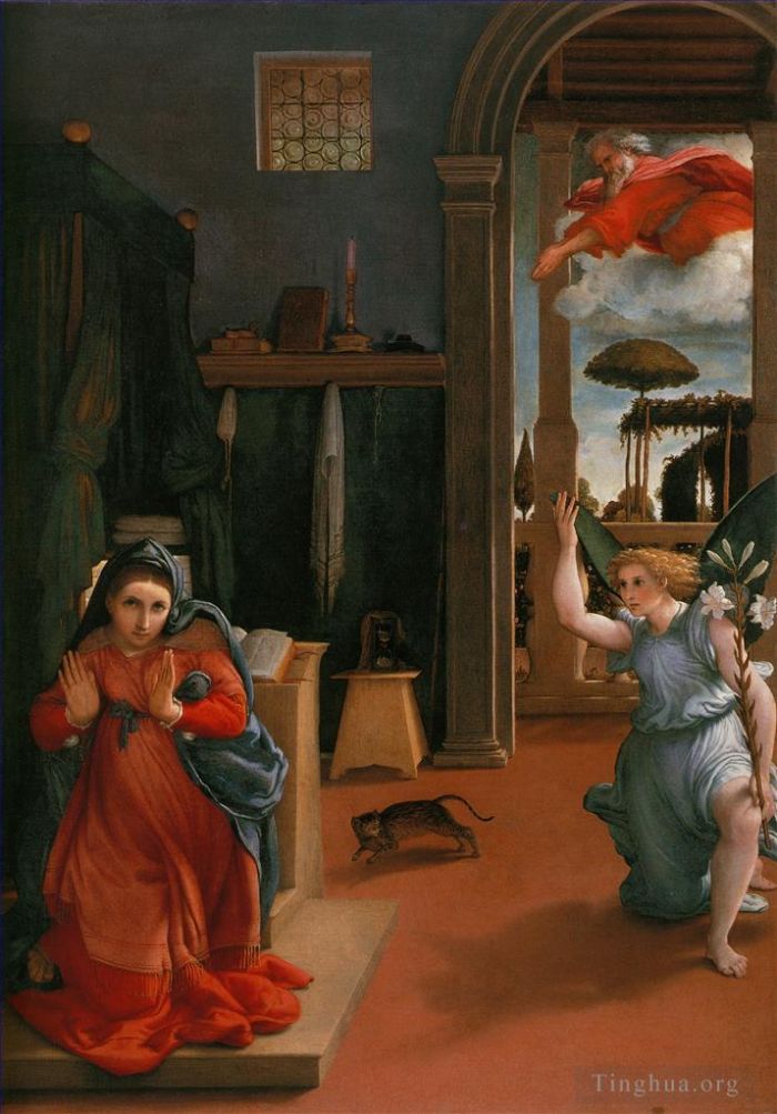 Lorenzo Lotto Ölgemälde - Verkündigung 1525