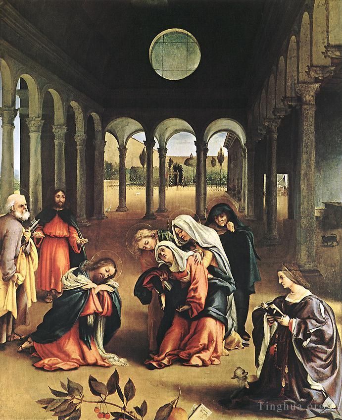 Lorenzo Lotto Ölgemälde - Christus verabschiedet sich von seiner Mutter 1521