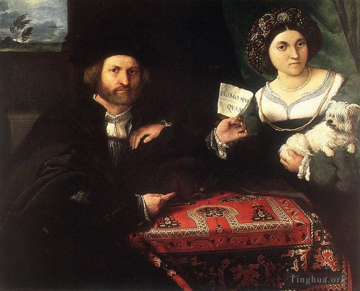 Lorenzo Lotto Ölgemälde - Mann und Frau 1523