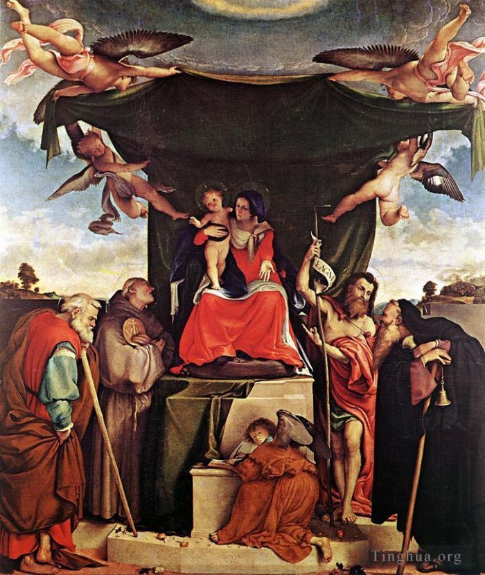 Lorenzo Lotto Ölgemälde - Madonna mit Kind und Heiligen, 1521
