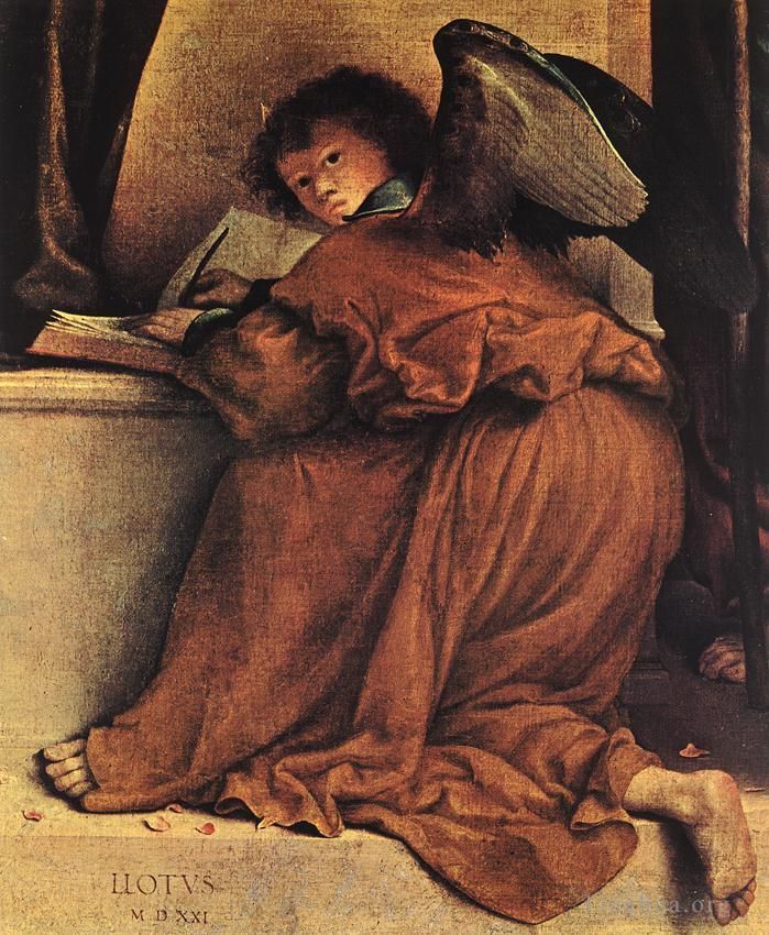 Lorenzo Lotto Ölgemälde - Madonna mit Kind und Heiligen 1521detail1