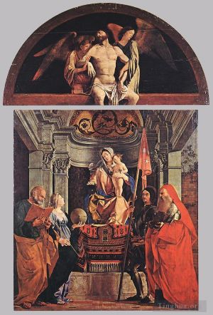 Lorenzo Lotto Werk - Madonna mit Kind und den Heiligen Petrus Christine Liberale und Hieronymus