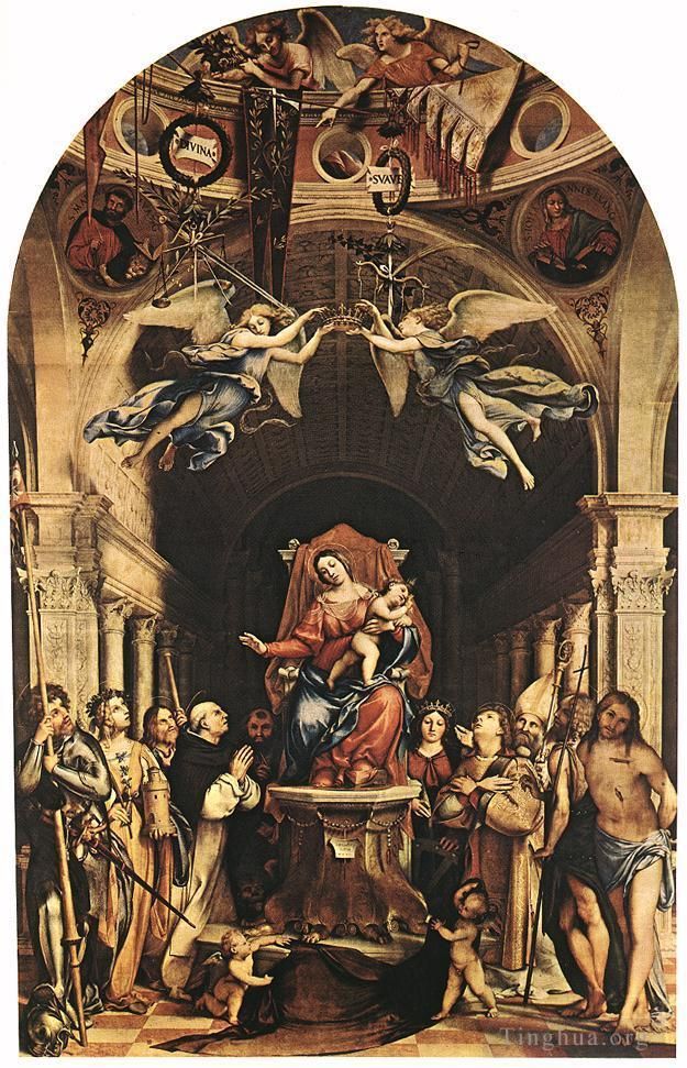Lorenzo Lotto Ölgemälde - Madonna mit Kind und Heiligen 1516