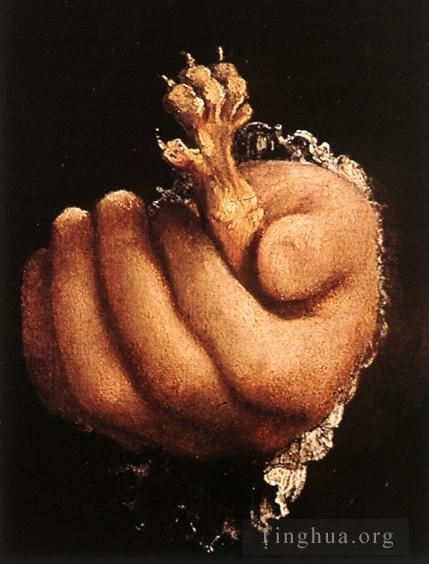 Lorenzo Lotto Ölgemälde - Mann mit goldener Pfote 1527detail1