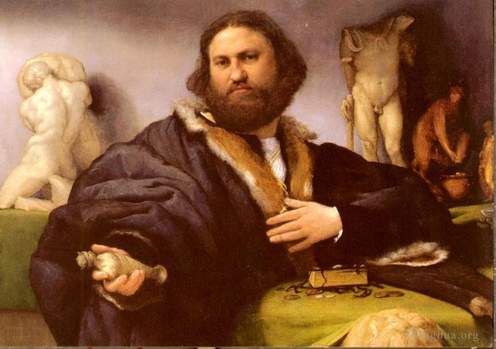 Lorenzo Lotto Ölgemälde - Porträt von Andrea Odoni