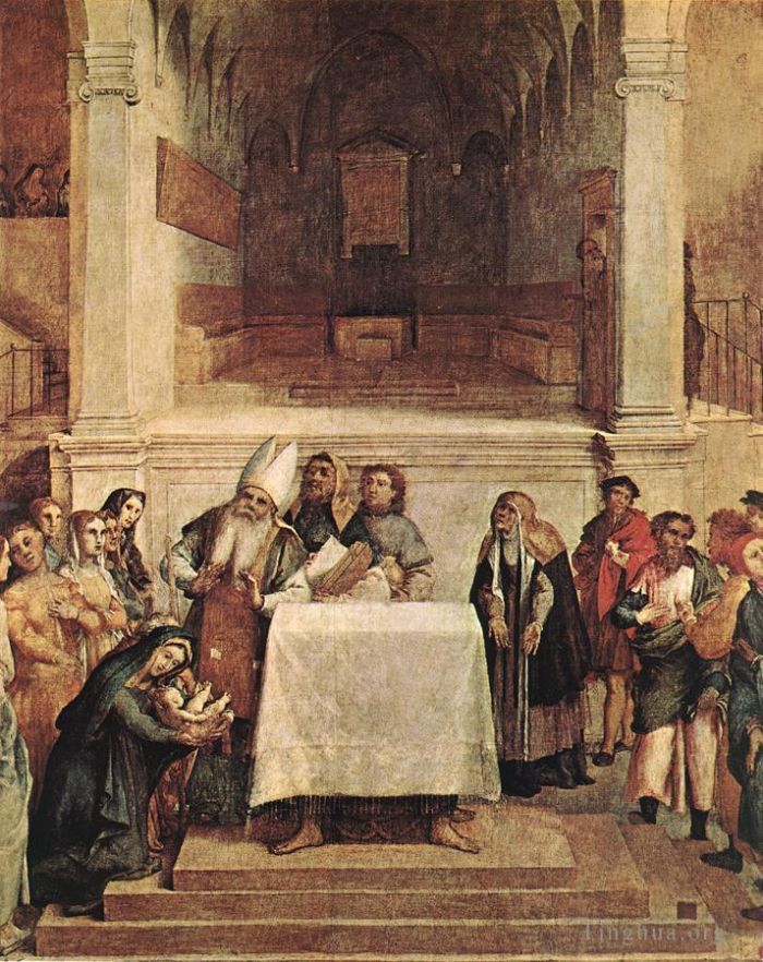 Lorenzo Lotto Ölgemälde - Präsentation zum Tempel 1554