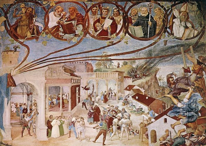 Lorenzo Lotto Ölgemälde - Geschichten der Heiligen Barbara 1524