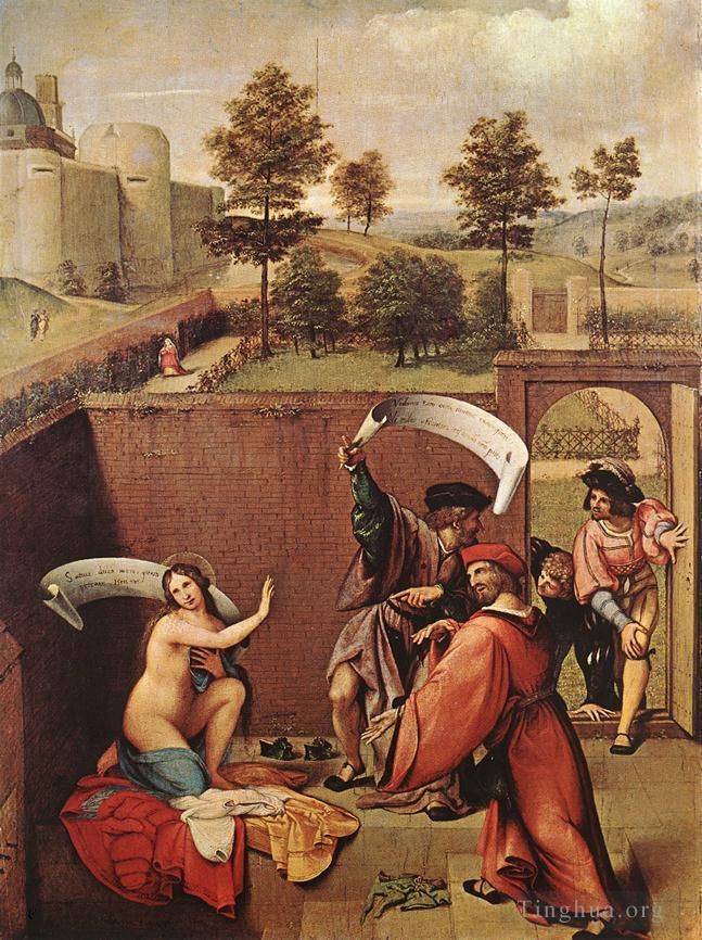 Lorenzo Lotto Ölgemälde - Susanna und die Ältesten 1517