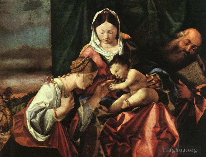 Lorenzo Lotto Ölgemälde - Die mystische Hochzeit der Heiligen Katharina