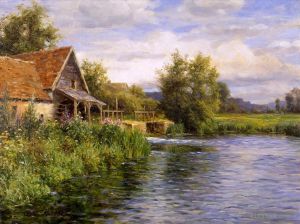Louis Aston Knight Werk - Cottage sei der Fluss