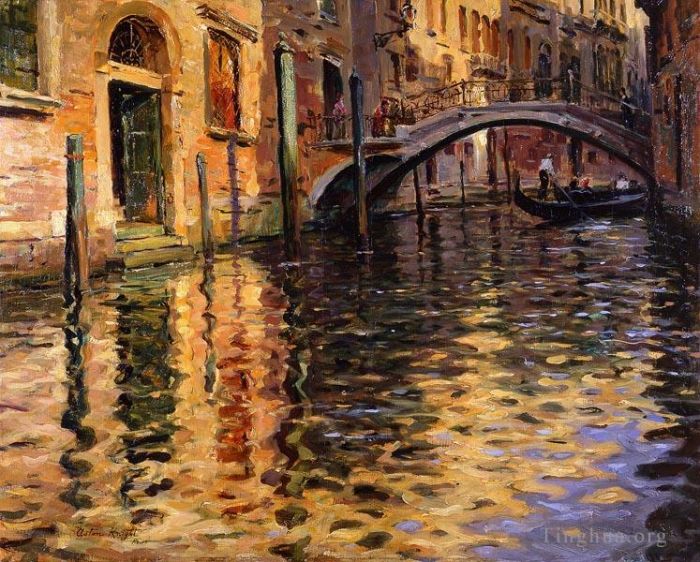 Louis Aston Knight Ölgemälde - Pont del Angelo Venedig