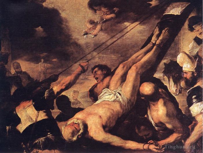 Luca Giordano Ölgemälde - Kreuzigung des Heiligen Petrus