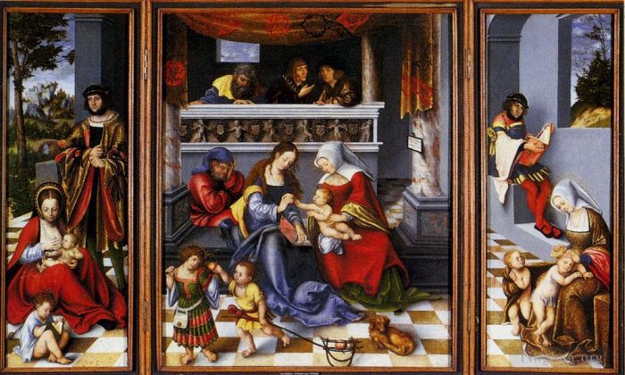 Lucas Cranach the Elder Ölgemälde - Altar der Heiligen Familie