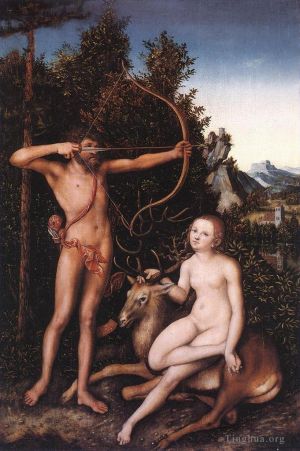 Lucas Cranach the Elder Werk - Apollo und Diana