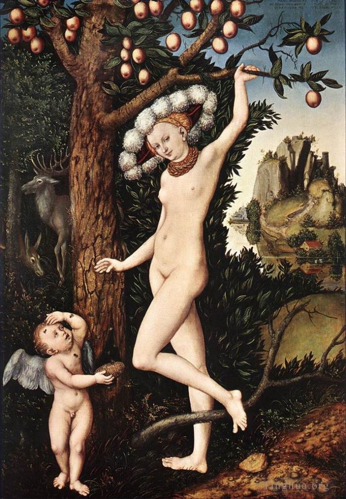 Lucas Cranach the Elder Ölgemälde - Amor beschwert sich bei Venus