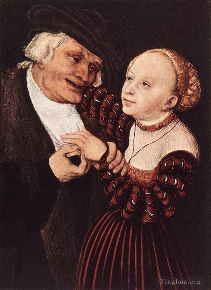 Lucas Cranach the Elder Ölgemälde - Alter Mann und junge Frau