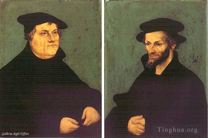 Lucas Cranach the Elder Ölgemälde - Porträts von Martin Luther und Philipp Melanchthon