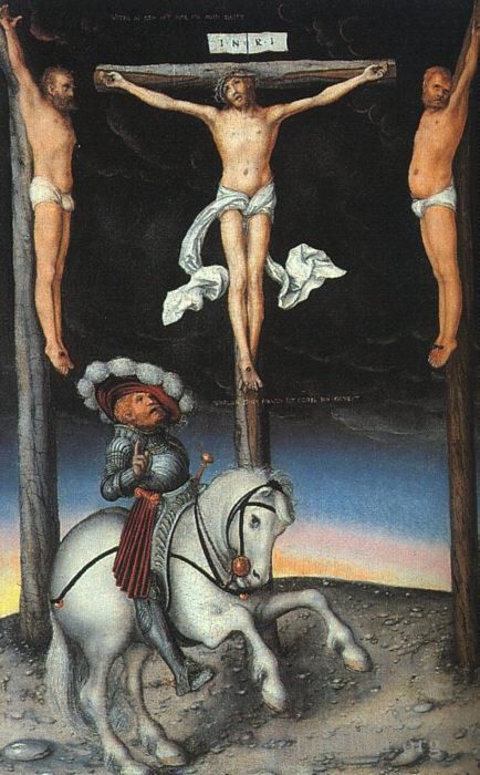 Lucas Cranach the Elder Ölgemälde - Die Kreuzigung mit dem bekehrten Zenturio