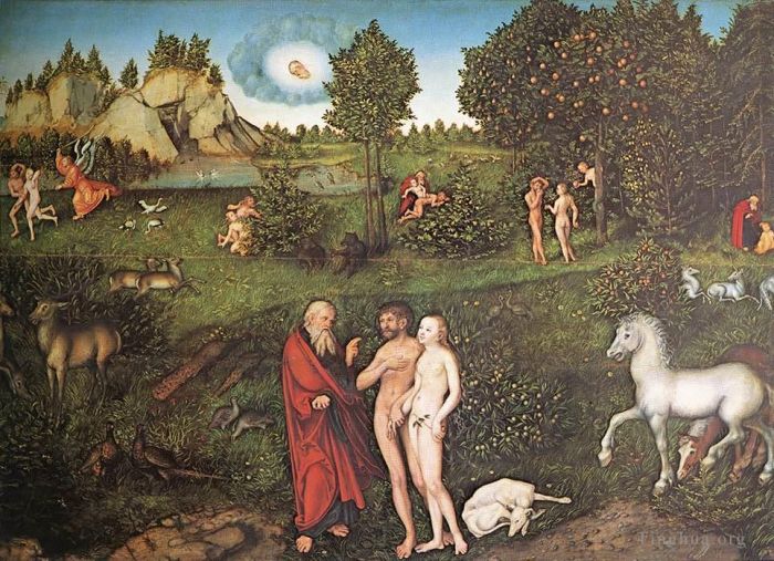 Lucas Cranach the Elder Ölgemälde - Das Paradies