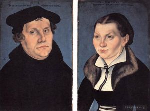Lucas Cranach the Elder Werk - Diptychon mit den Porträts von Luther und seiner Frau