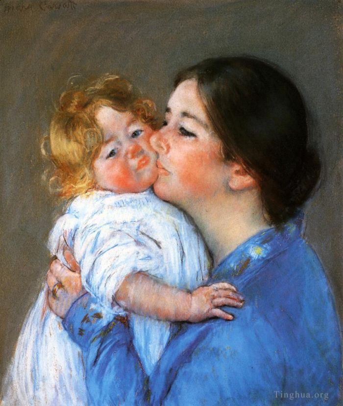 Mary Stevenson Cassatt Ölgemälde - Ein Kuss für Baby Anne